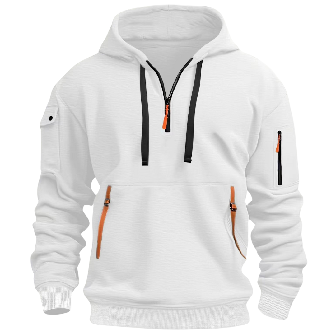 Comfortable Men's Hoodie - Levi-White-S-Nora Luxe
