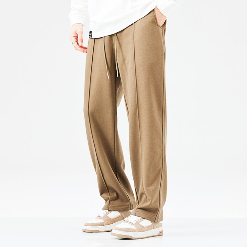 Comfortable Men's Jogging Trousers - Liam-Khaki-L-Nora Luxe