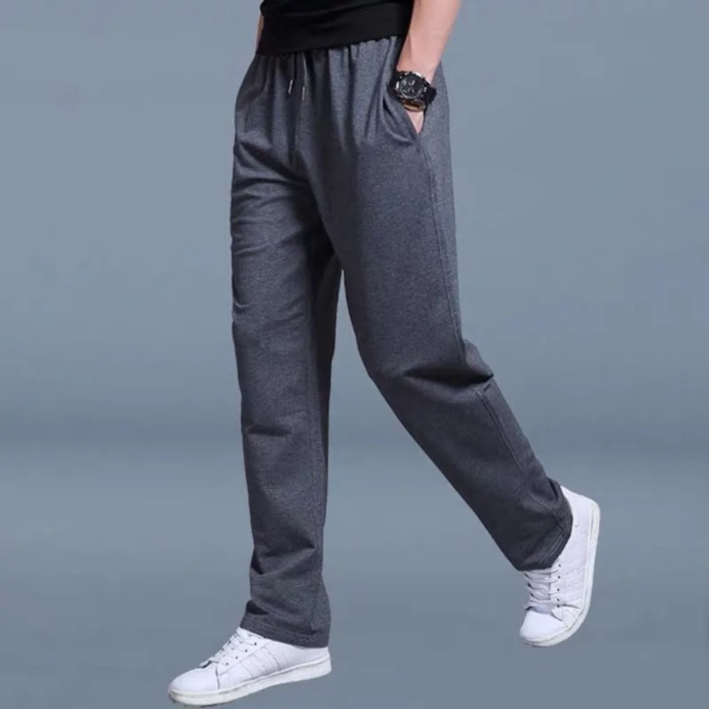 Comfortable Men's Jogging Trousers - Mikael-Dark Gray-M-Nora Luxe