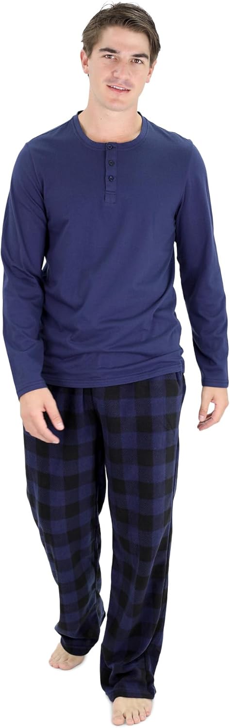 Comfortable Men's Pajama Set - Sean-Black Blue-S-Nora Luxe