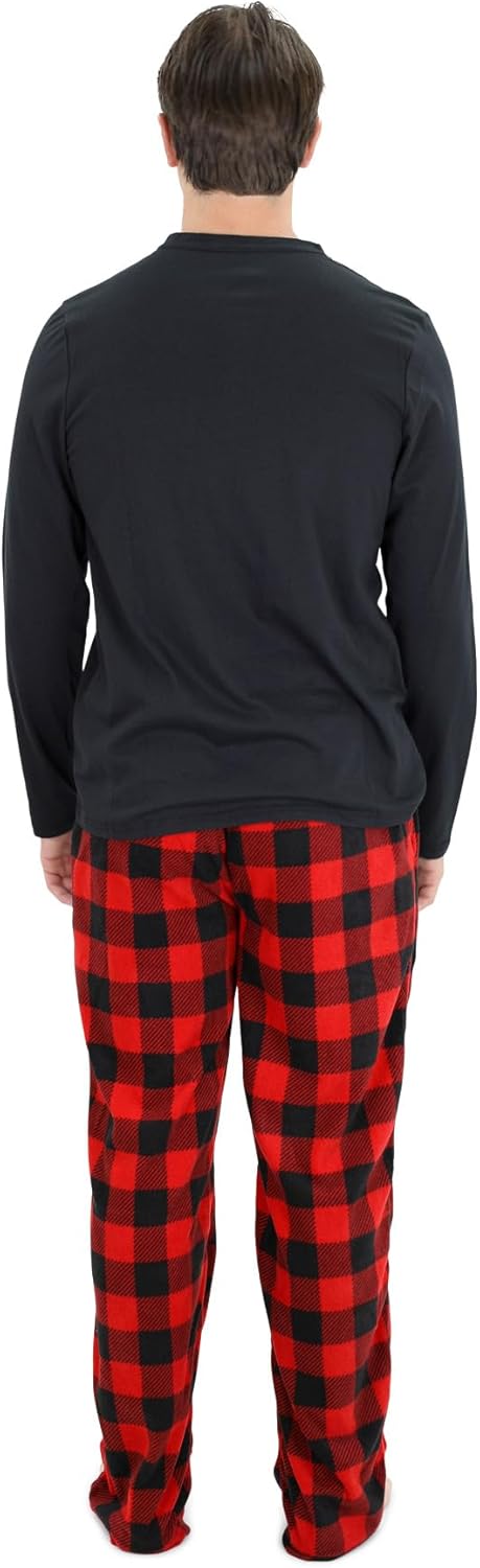 Comfortable Men's Pajama Set - Sean-Black Red-S-Nora Luxe
