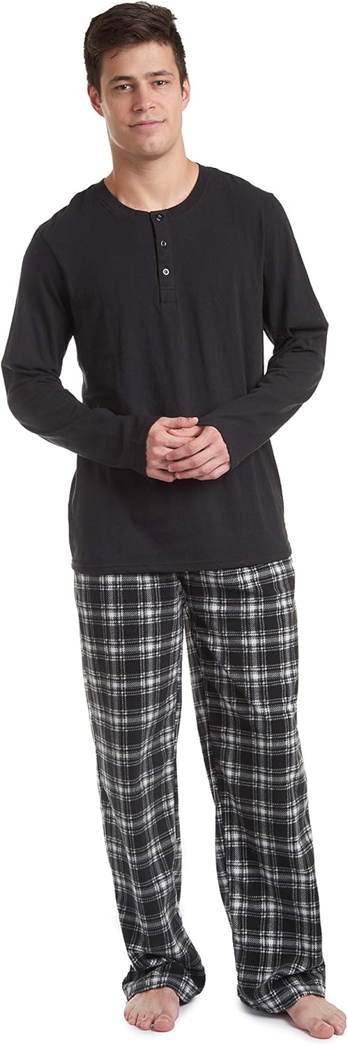 Comfortable Men's Pajama Set - Sean-Black/White-S-Nora Luxe