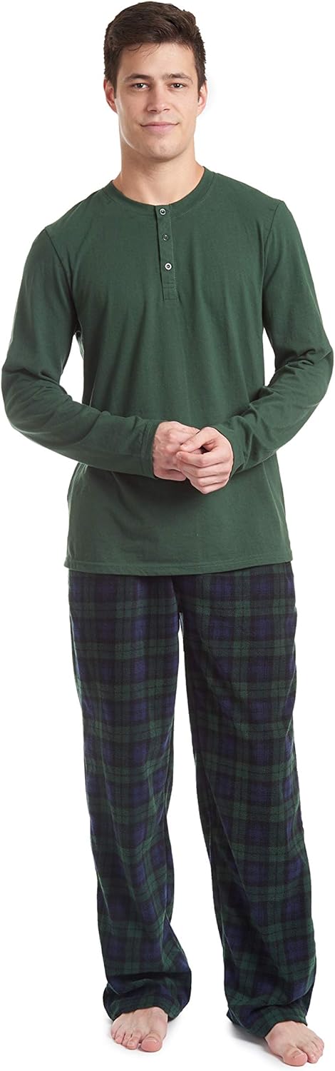 Comfortable Men's Pajama Set - Sean-Green/Blue-S-Nora Luxe