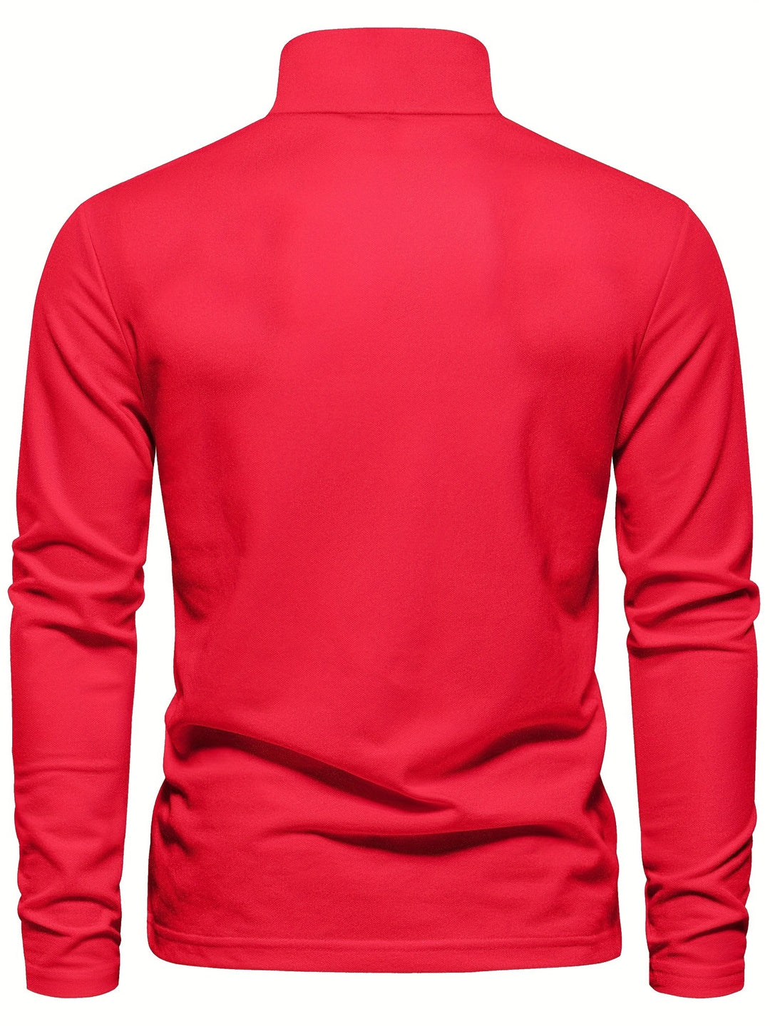 Comfortable Men's Polo with Long Sleeves-Marine Blue-S-Nora Luxe