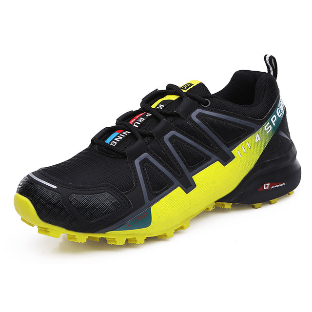 Comfortable Men's Shoe for Hiking and Trekking - RoverTrail-Black-yellow-6-Nora Luxe