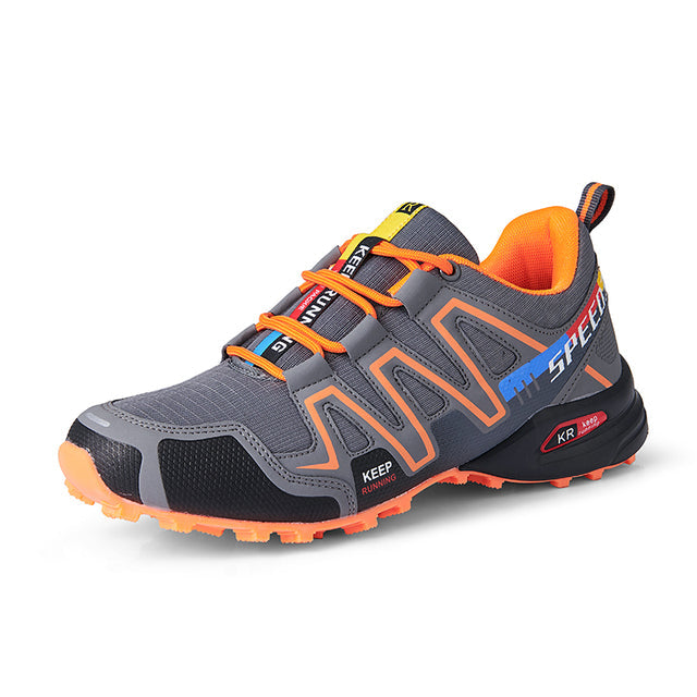 Comfortable Men's Shoe for Hiking and Trekking - RoverTrail-Orange-gray-6-Nora Luxe