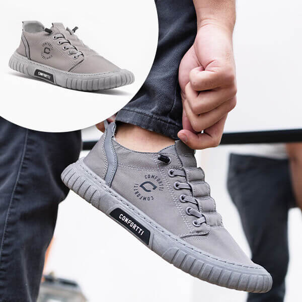 Comfortable Men's Sneaker – Daan-Grey-6.5-Nora Luxe