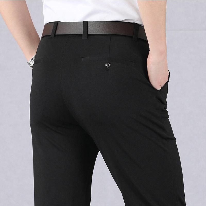 Comfortable Men's Stretch Trousers - Oliver-Black-30-Nora Luxe