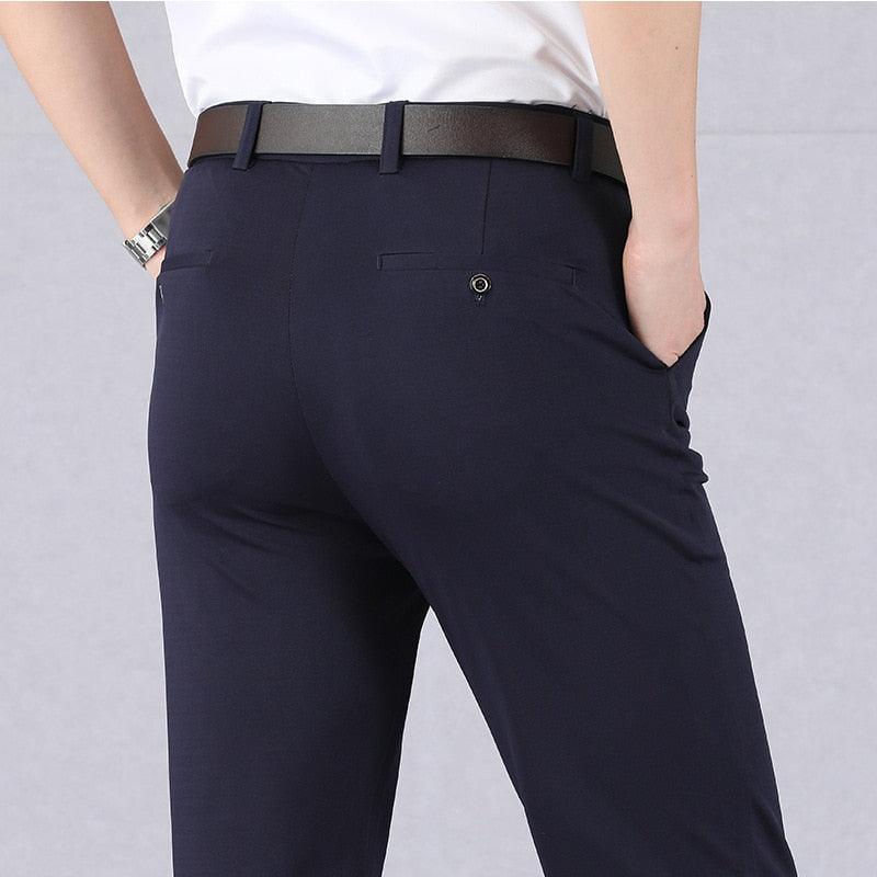 Comfortable Men's Stretch Trousers - Oliver-Blue-29-Nora Luxe