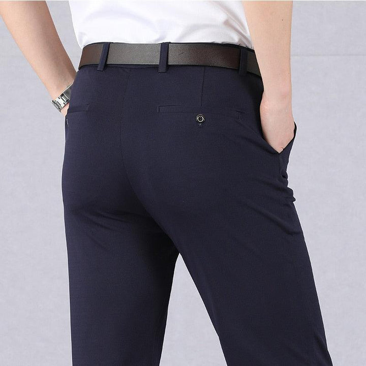Comfortable Men's Stretch Trousers - Oliver-Blue-29-Nora Luxe