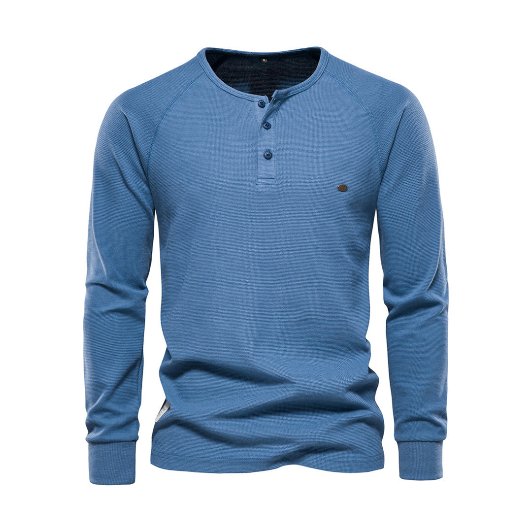 Comfortable Men's Sweater - Arvid-Blue-S-Nora Luxe