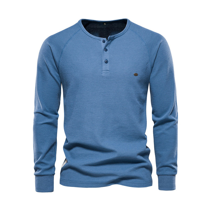Comfortable Men's Sweater - Arvid-Blue-S-Nora Luxe