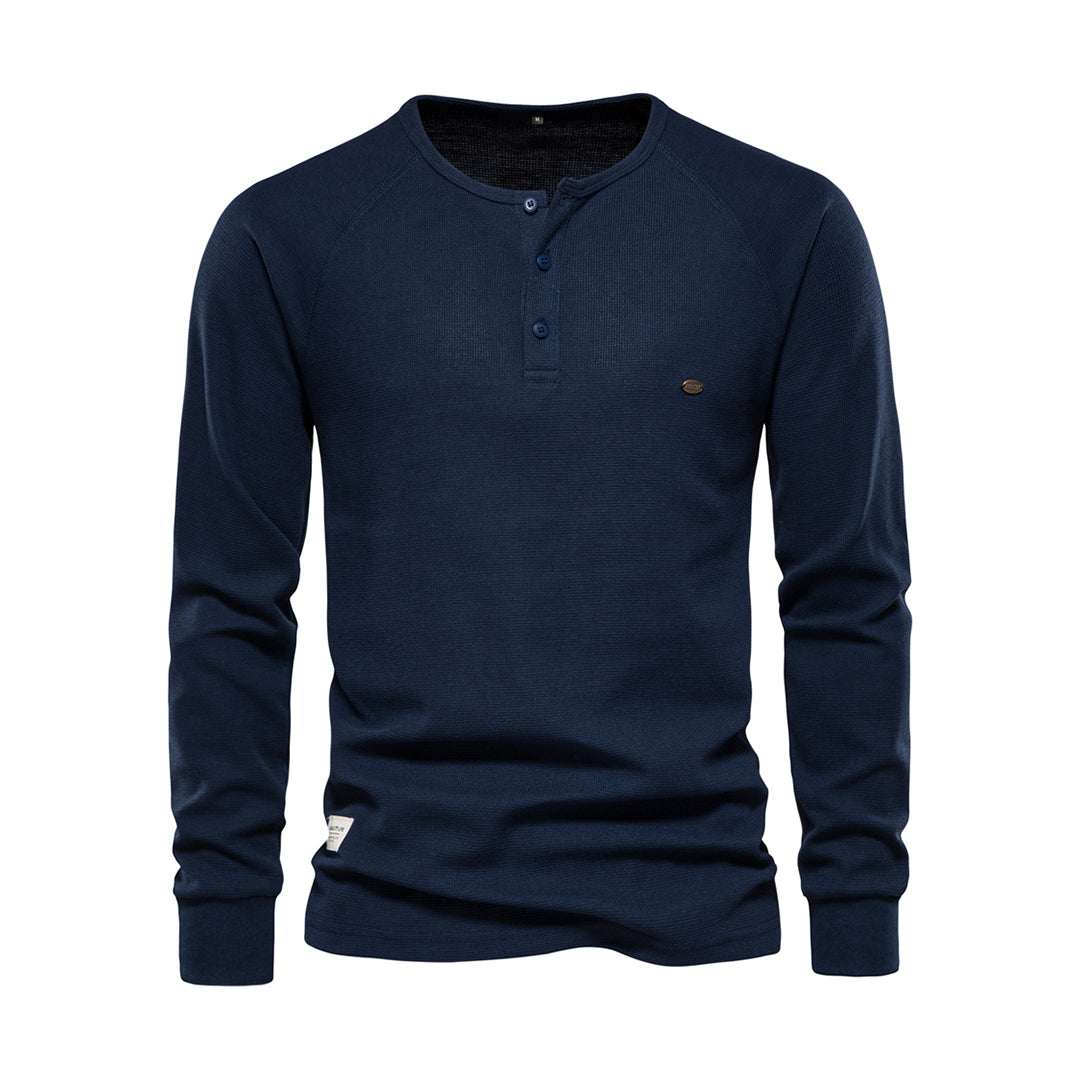 Comfortable Men's Sweater - Arvid-Dark Blue-S-Nora Luxe