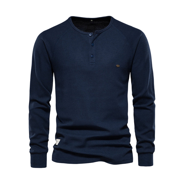 Comfortable Men's Sweater - Arvid-Dark Blue-S-Nora Luxe