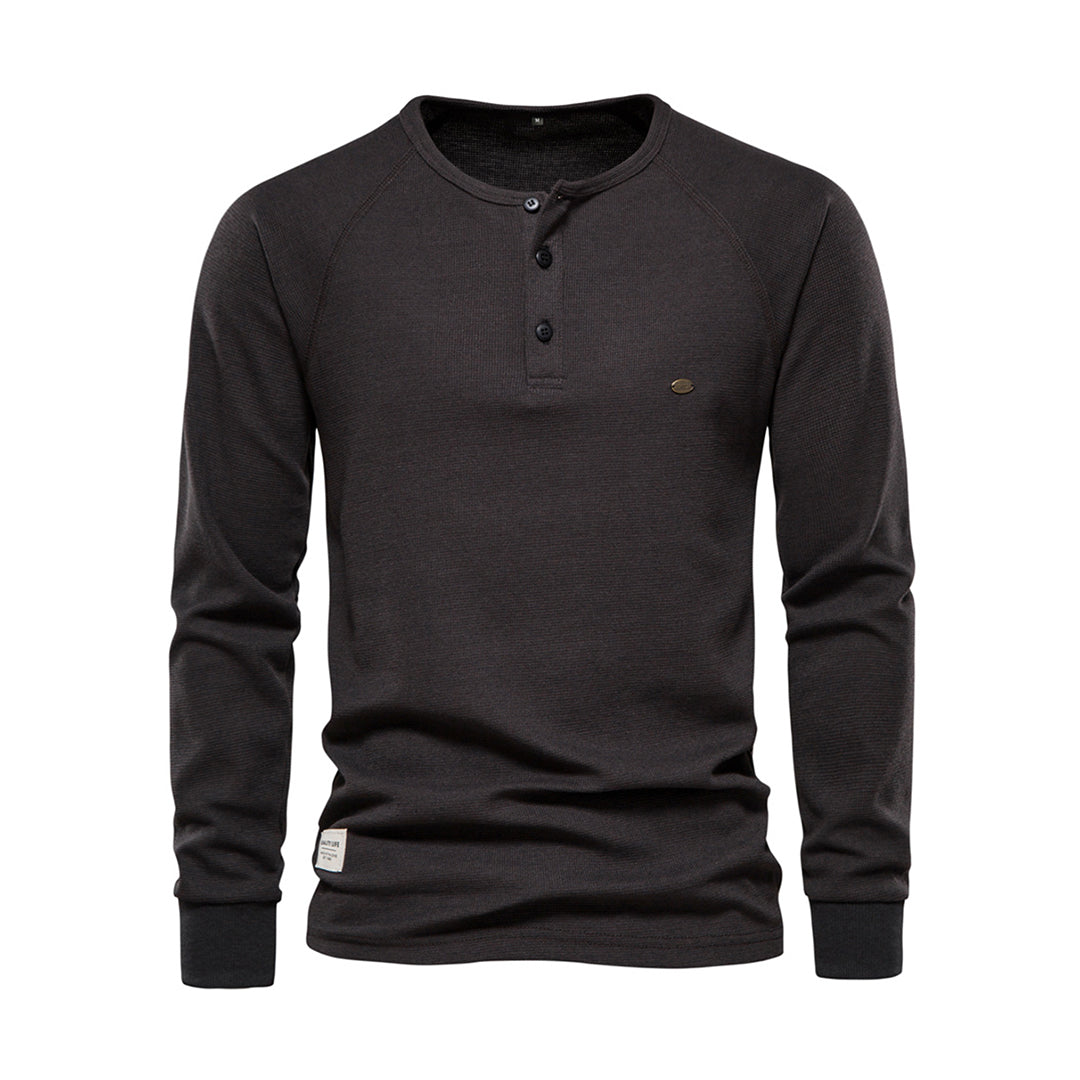 Comfortable Men's Sweater - Arvid-Dark Gray-S-Nora Luxe