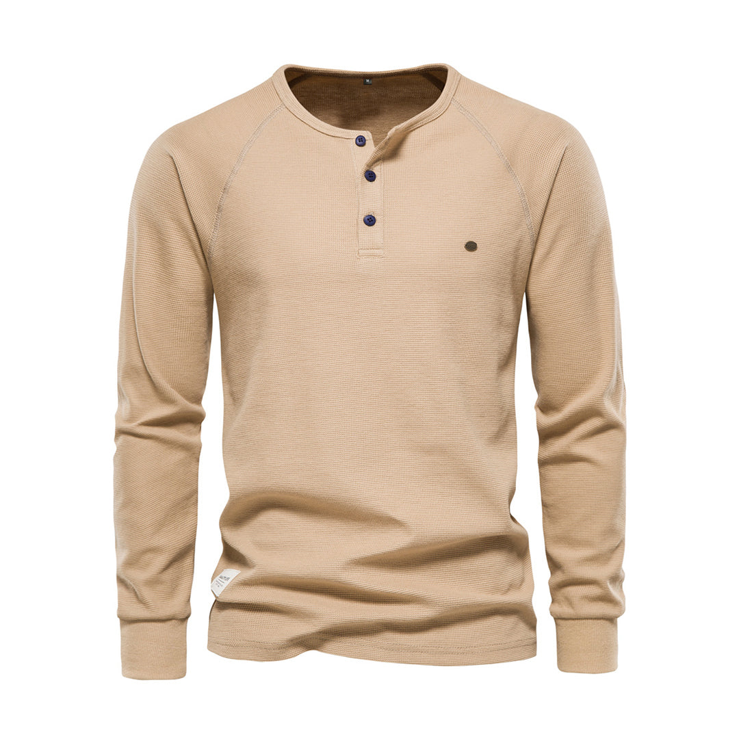 Comfortable Men's Sweater - Arvid-Khaki-S-Nora Luxe