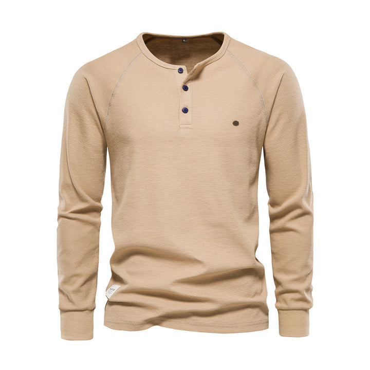 Comfortable Men's Sweater - Arvid-Khaki-S-Nora Luxe