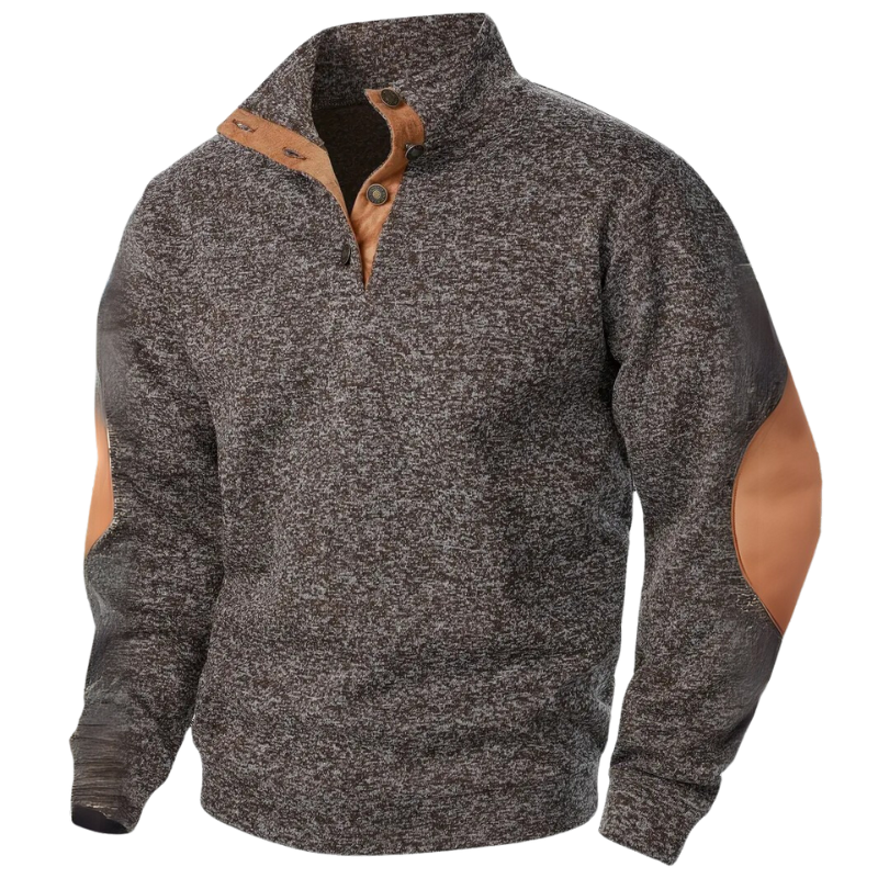 Comfortable Men's Sweater - Lars-Dark brown-S-Nora Luxe