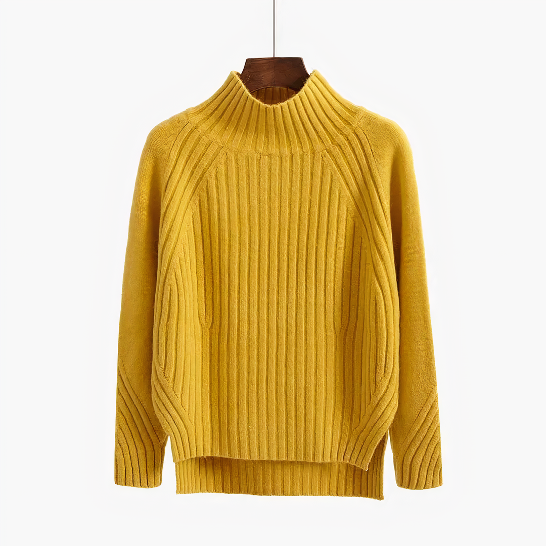 Comfortable Men's Sweater with Round Neck - Ruben-Yellow-S-Nora Luxe