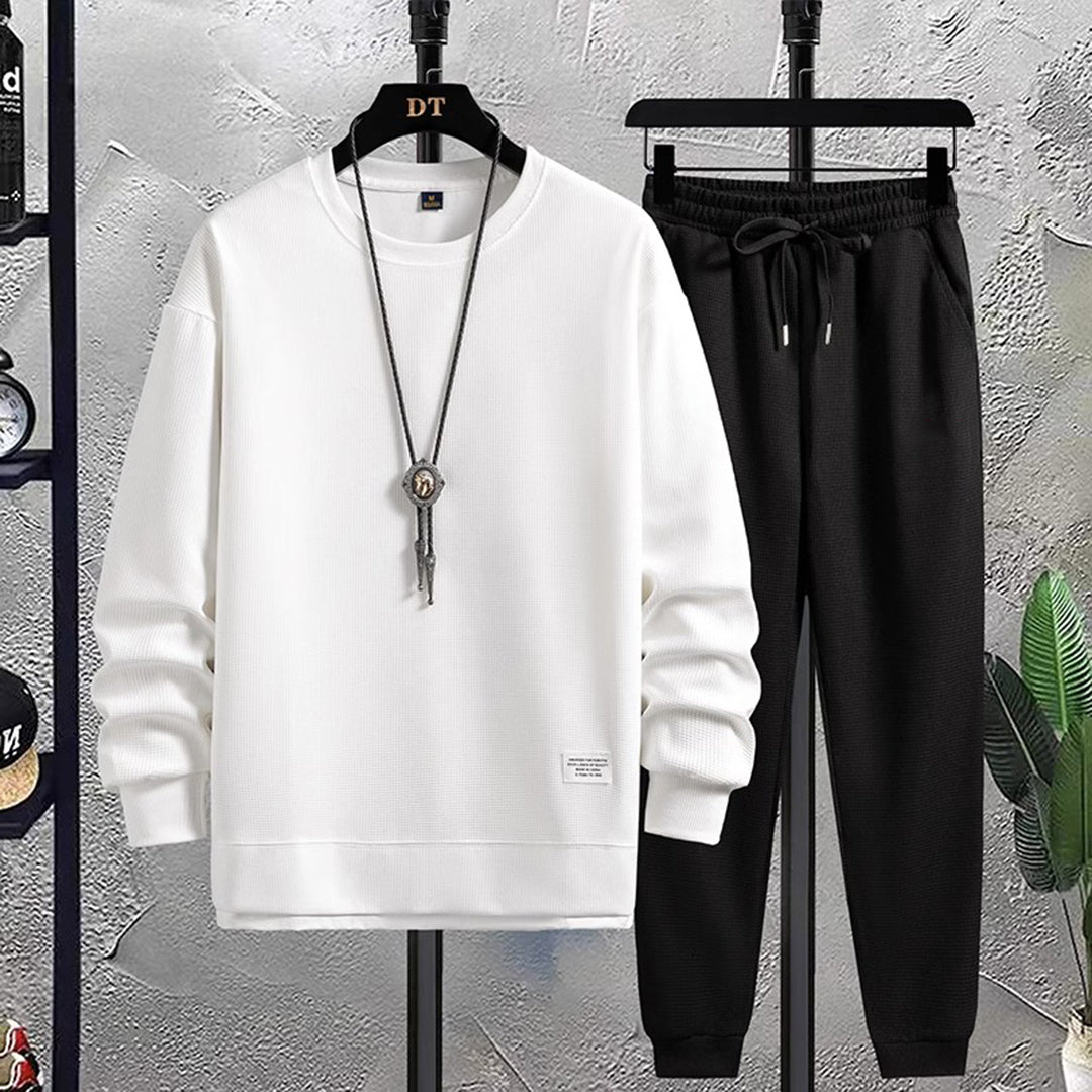 Comfortable Men's Tracksuit - Damon-Black-White-M-Nora Luxe