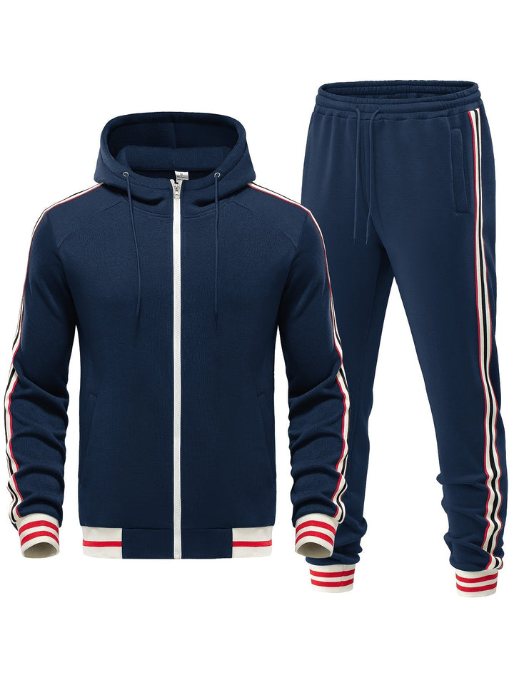 Comfortable Men's Tracksuit - Damon-Dark blue-S-Nora Luxe