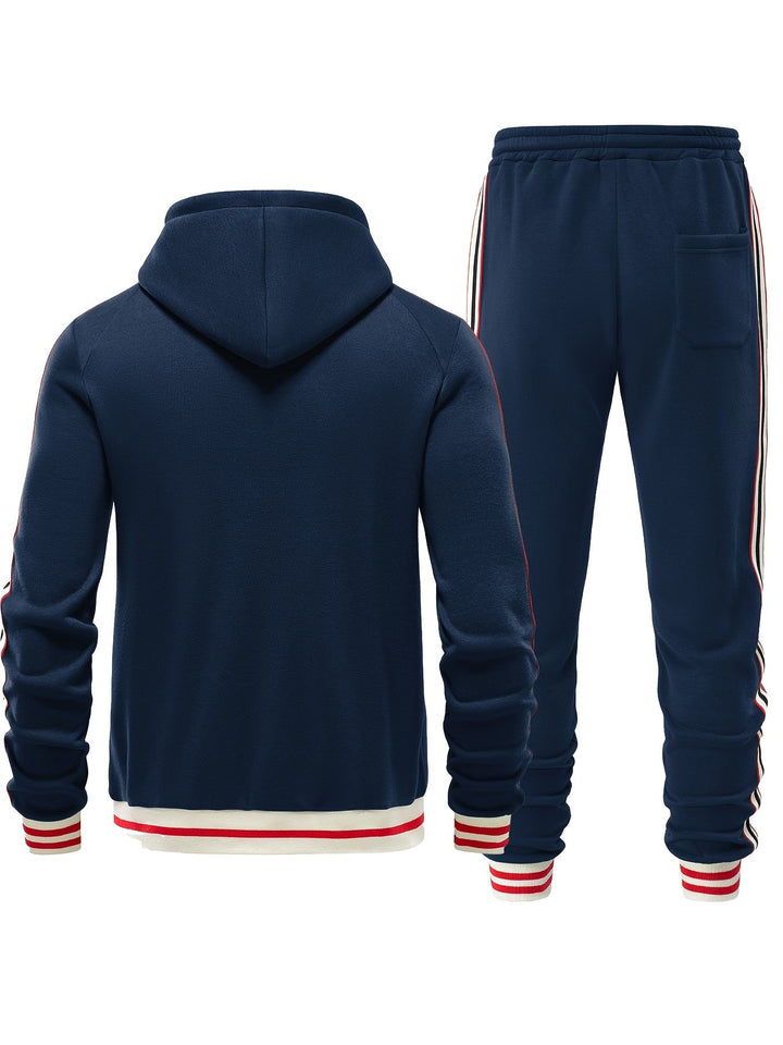 Comfortable Men's Tracksuit - Damon-Dark blue-S-Nora Luxe