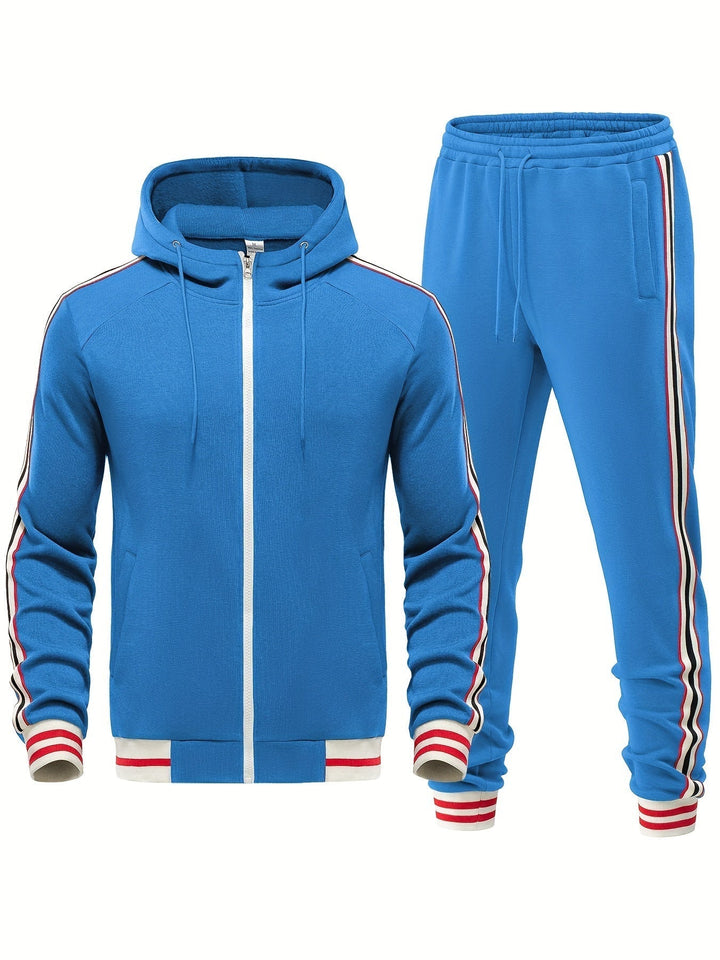 Comfortable Men's Tracksuit - Damon-Light blue-S-Nora Luxe