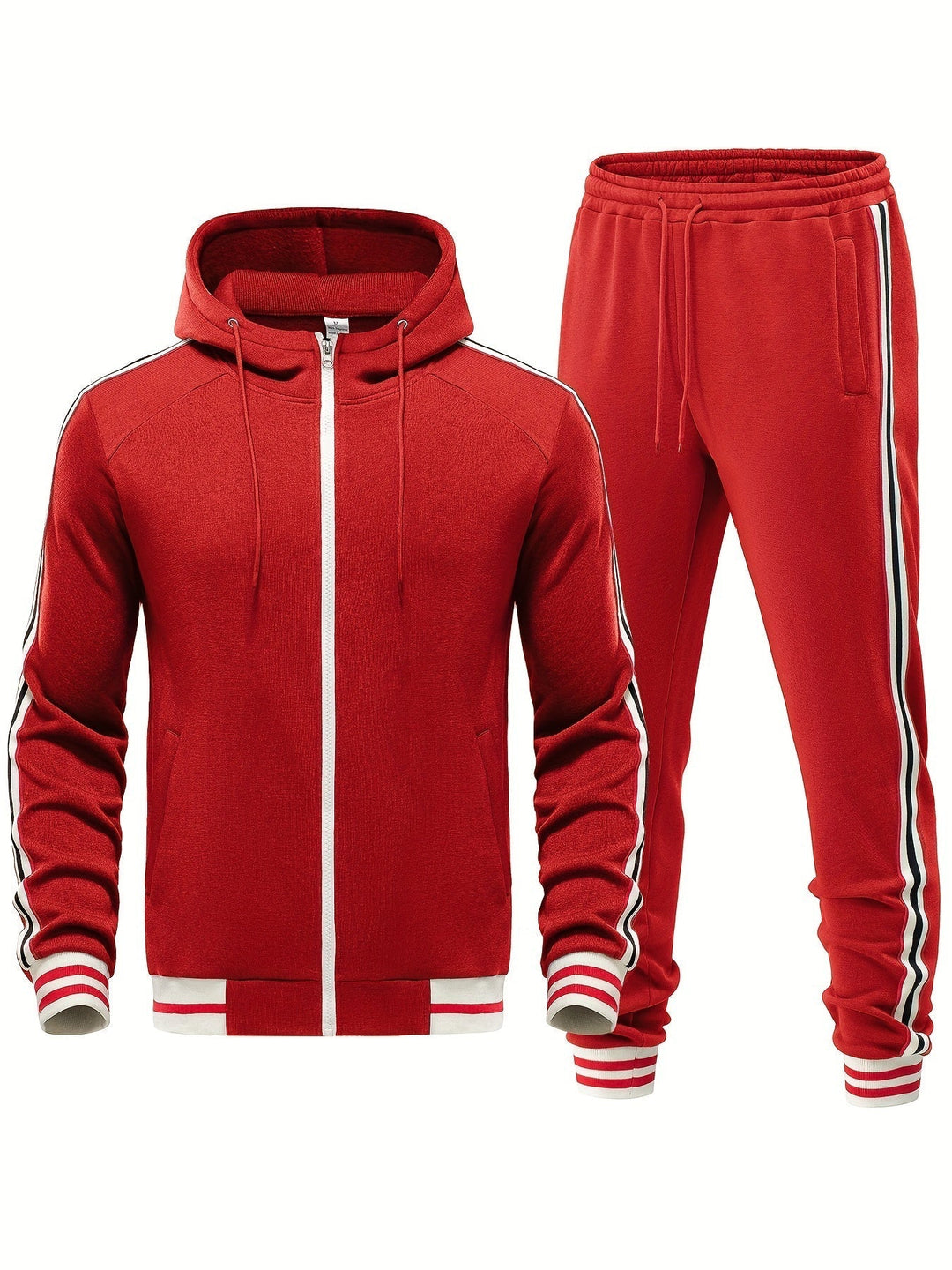 Comfortable Men's Tracksuit - Damon-Red-S-Nora Luxe