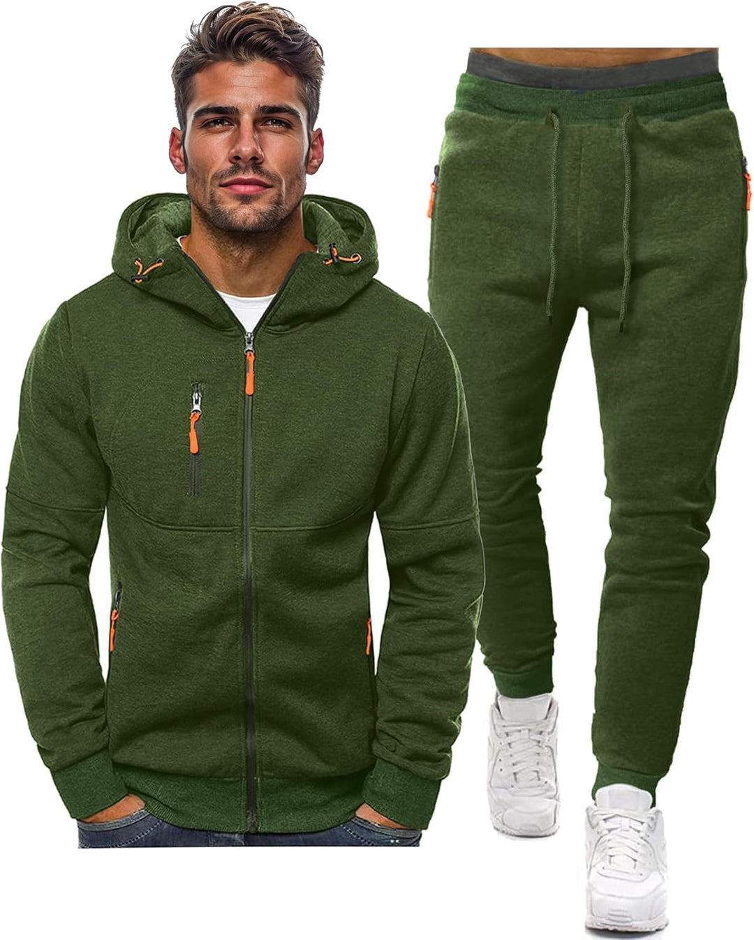 Comfortable Men's Tracksuit - Jamie-Green-S-Nora Luxe
