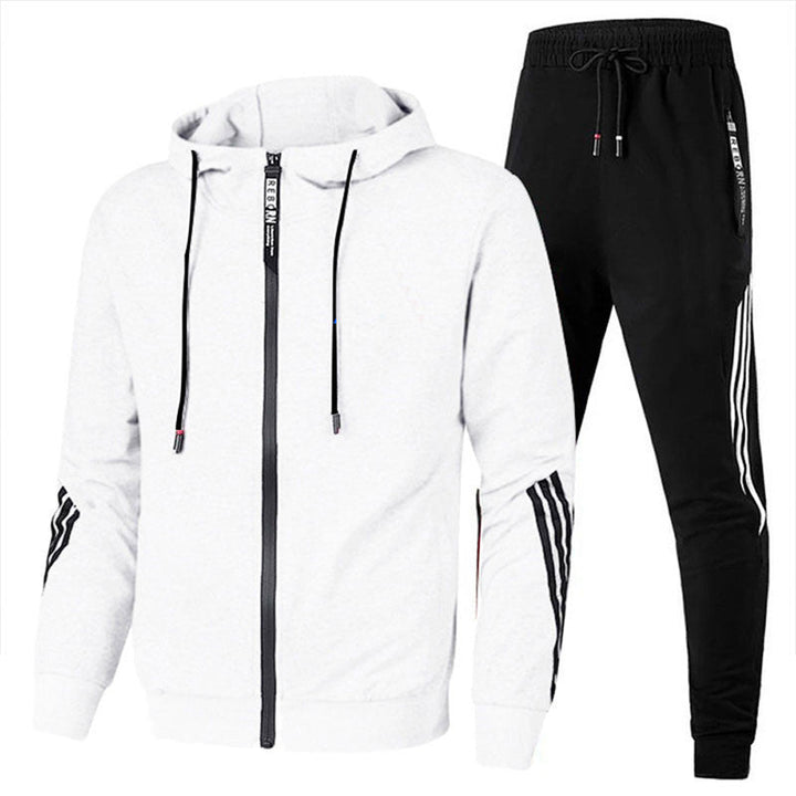 Comfortable Men's Tracksuit - Milan-White-S-Nora Luxe
