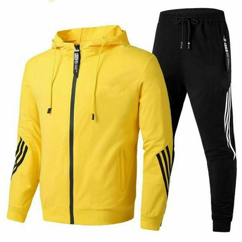 Comfortable Men's Tracksuit - Milan-Yellow-S-Nora Luxe