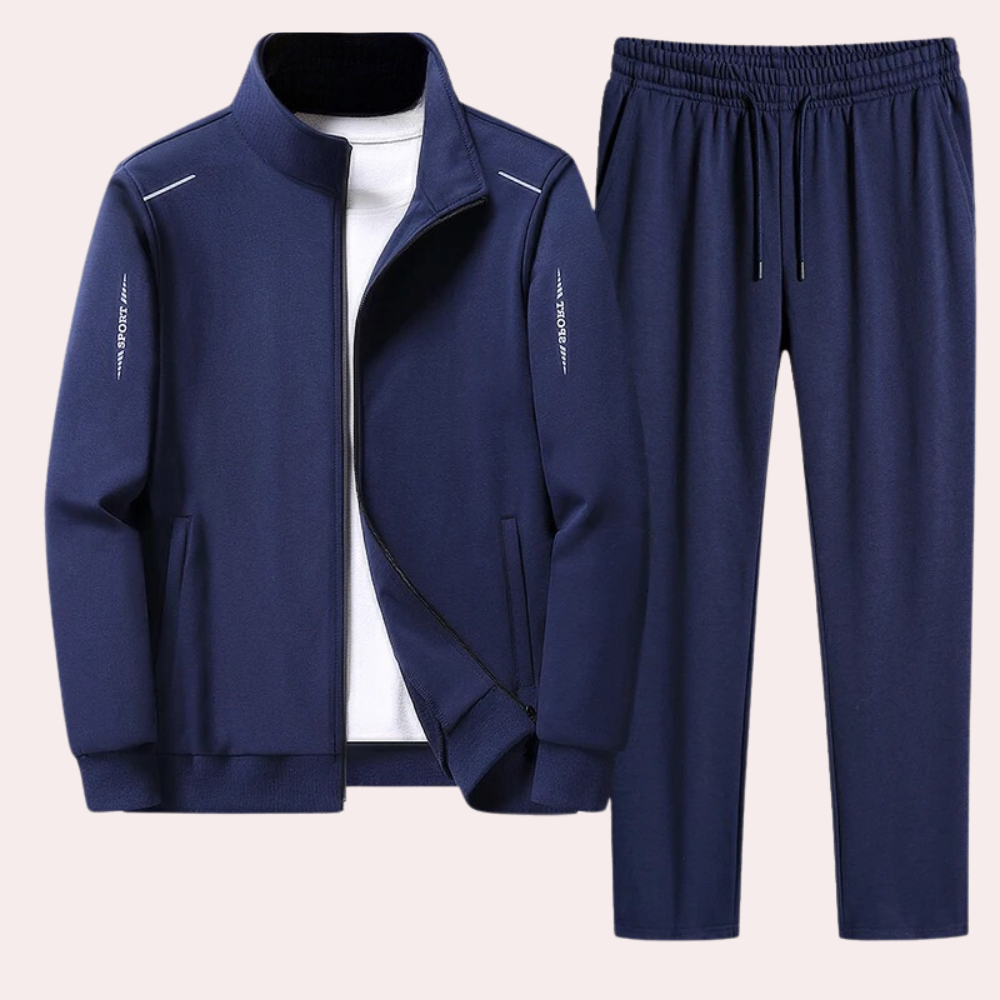 Comfortable Men's Tracksuit - Owen-Blue-M-Nora Luxe