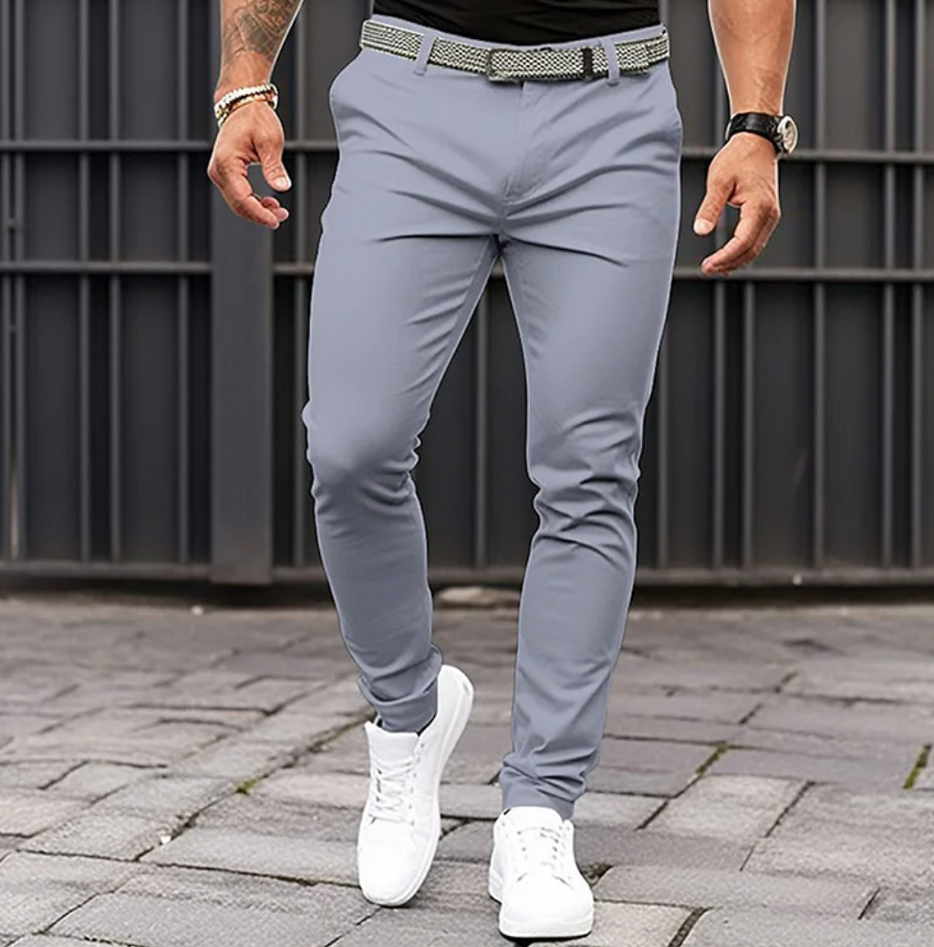 Comfortable Men's Trousers - Elias-Light Gray-S-Nora Luxe
