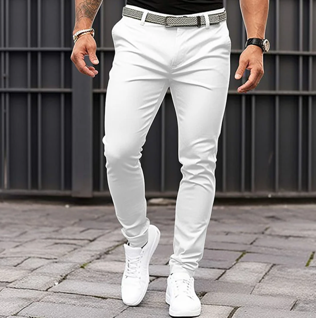 Comfortable Men's Trousers - Elias-White-S-Nora Luxe