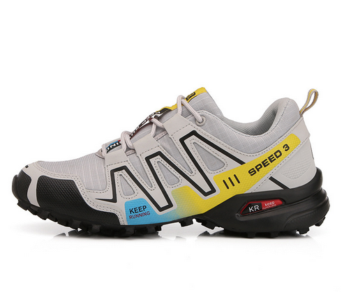 Comfortable Men's Walking Shoes - Maxim-Gray/Yellow-6.5-Nora Luxe