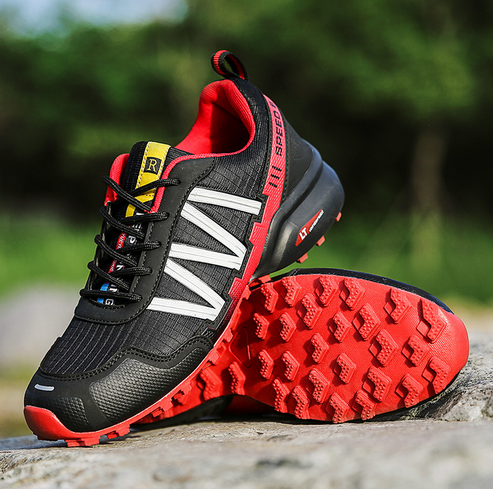 Comfortable Men's Walking Shoes - Maxim-Red/Black-6.5-Nora Luxe