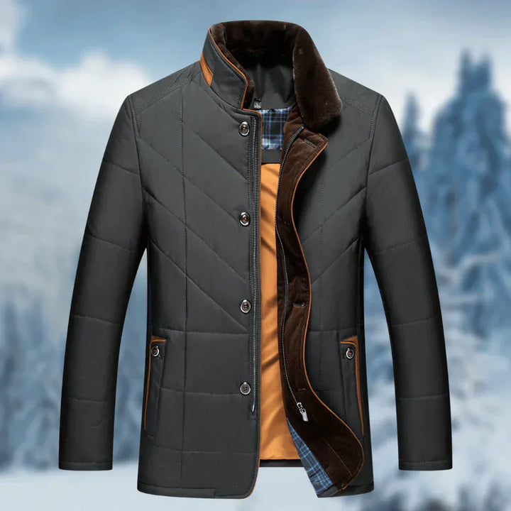 Comfortable Men's Winter Coat - Victor-Black-S-Nora Luxe