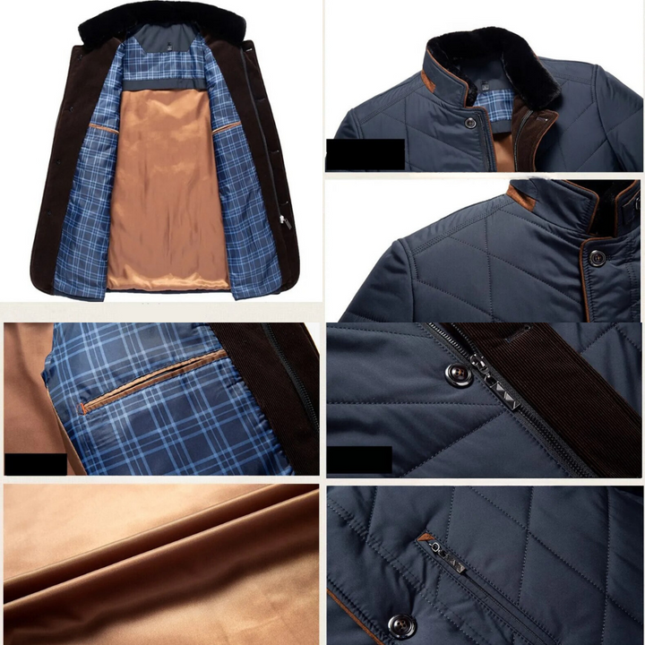 Comfortable Men's Winter Coat - Victor-Blue-S-Nora Luxe