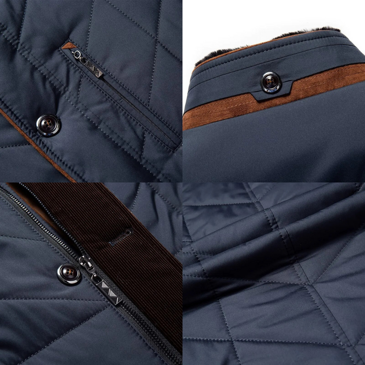 Comfortable Men's Winter Coat - Victor-Blue-S-Nora Luxe