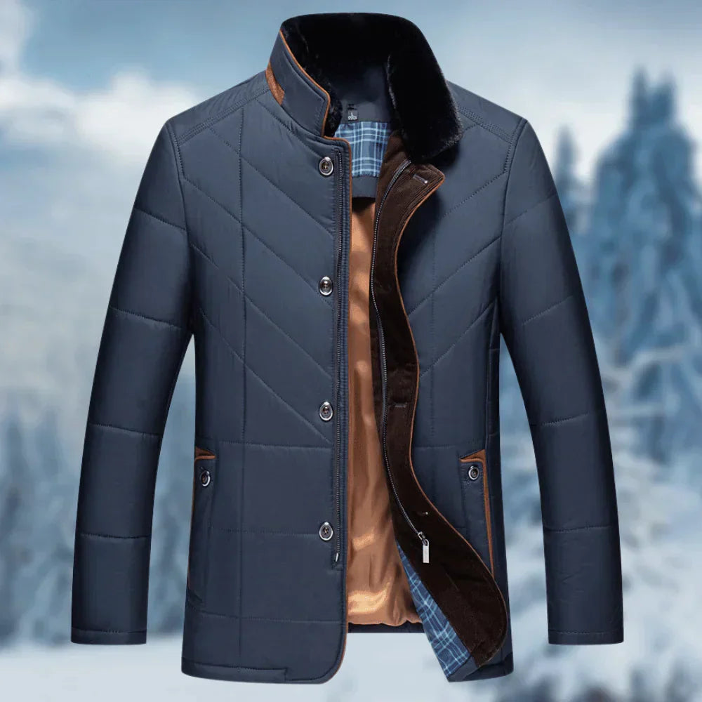 Comfortable Men's Winter Coat - Victor-Blue-S-Nora Luxe