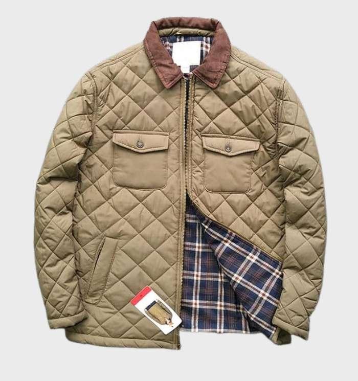 Comfortable Men's Winter Jacket - Liam-Olive Green-M-Nora Luxe