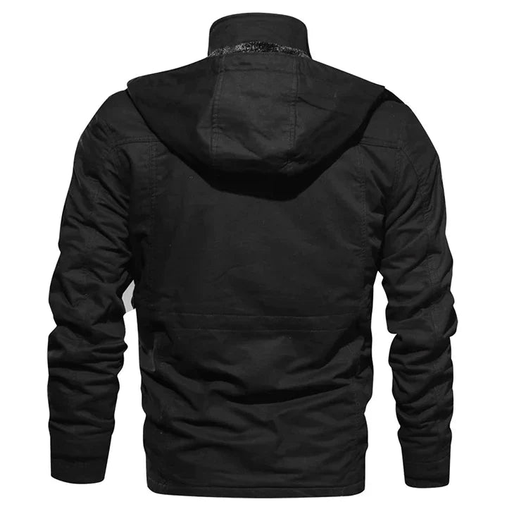 Comfortable Men's Winter Jacket - StormChaser-Black-M-Nora Luxe