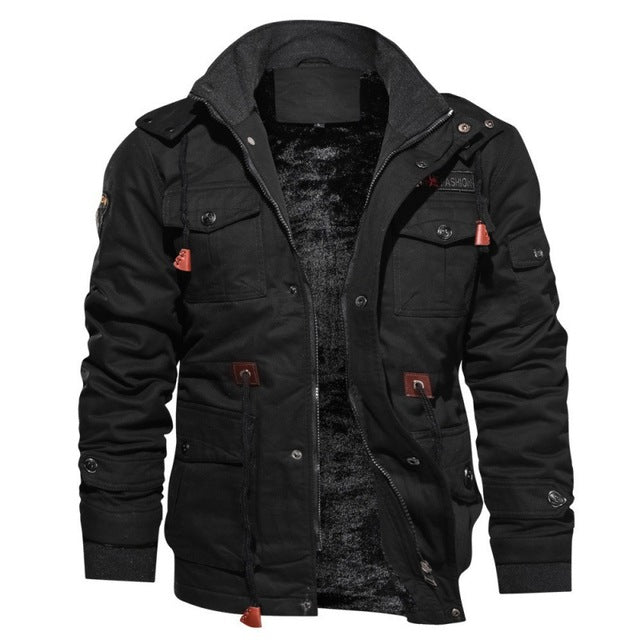 Comfortable Men's Winter Jacket - StormChaser-Black-M-Nora Luxe