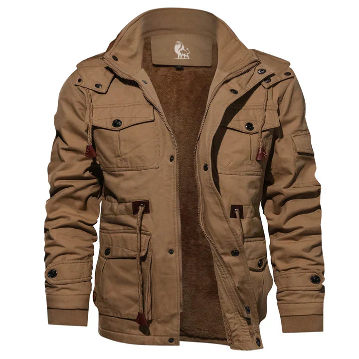 Comfortable Men's Winter Jacket - StormChaser-Khaki-M-Nora Luxe