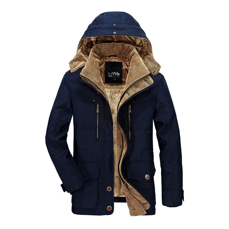 Comfortable Men's Winter Jacket with Multiple Pockets - Max-Blue-XS-Nora Luxe