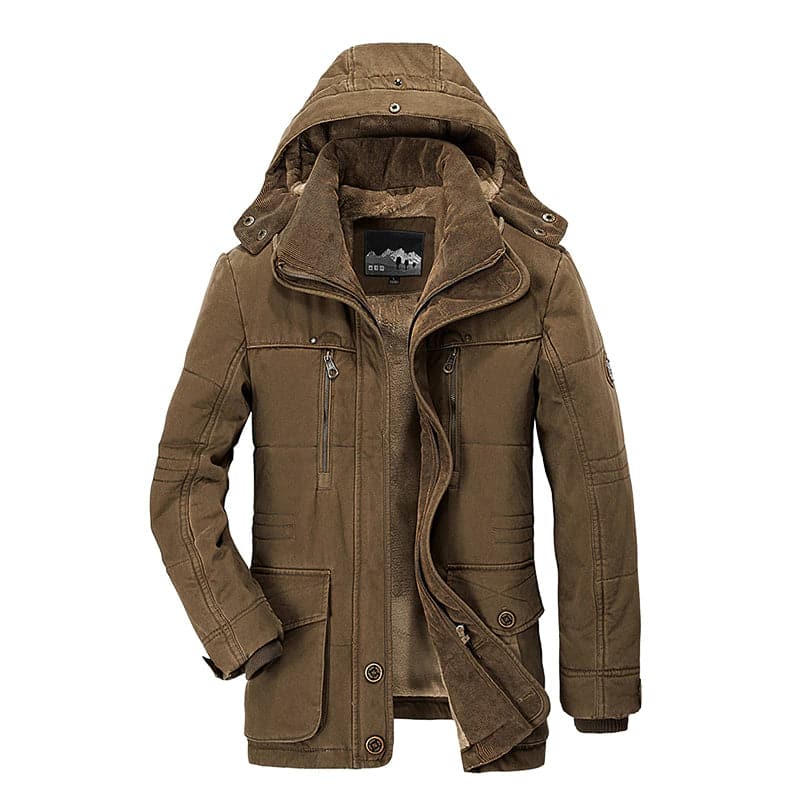 Comfortable Men's Winter Jacket with Multiple Pockets - Max-Brown-XS-Nora Luxe