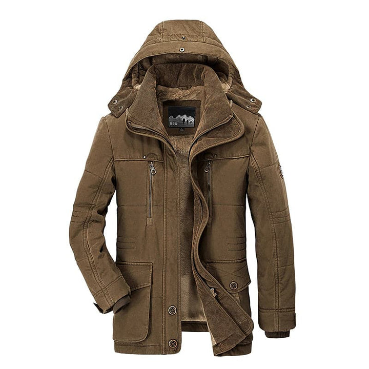 Comfortable Men's Winter Jacket with Multiple Pockets - Max-Brown-XS-Nora Luxe