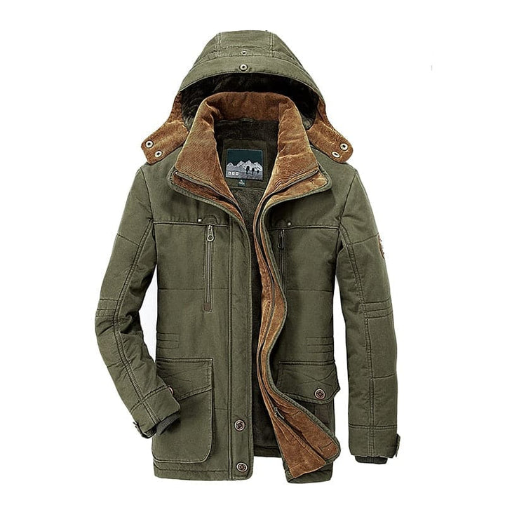 Comfortable Men's Winter Jacket with Multiple Pockets - Max-Green-XS-Nora Luxe