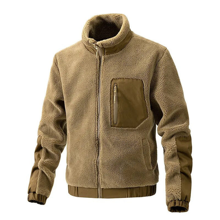 Comfortable Men's Wool Coat - Thomas-Khaki-M-Nora Luxe