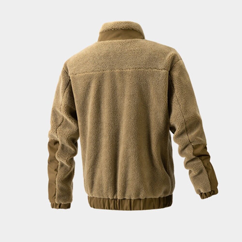 Comfortable Men's Wool Coat - Thomas-Khaki-M-Nora Luxe